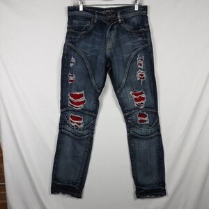 Arketype Jeans Mens 32 x 32 Blue Ripped Distressed Hip Hop Blue Denim